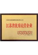 江苏省优秀民营企业证书